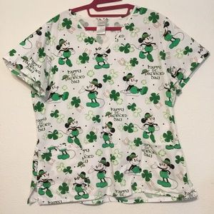 SCRUB TOP...DISNEY st. patrick’s day mickey mouse